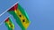 The national flag of Sao Tome And Principe flutters in the wind