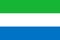 National flag of the Sierra Leone. The main symbol of an independent country. An attribute of the large size of a democratic state