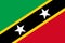 National flag of the St. Kitts and Nevis. The main symbol of an independent country. An attribute of the large size of a