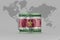 National flag of suriname on the dollar money banknote on the world map background .3d illustration