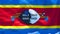 The national flag of Swaziland flutters in the wind