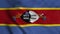 The national flag of Swaziland flutters in the wind