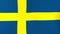 National flag of Sweden waving in wind