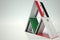National flag of Syria on bank card house, fictional data. Risky financial decisions related 3D rendering