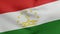 National flag of Tajikistan waving 3D Render, Republic of Tajikistan flag textile or Parcami Tojikiston, coat of arms