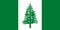 National Flag Territory of Norfolk Island, Norfolk Island pine Araucaria heterophylla in a central white stripe between two