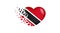 National flag of Trinidad and Tobago in heart illustration. With love to Trinidad and Tobago country. The national flag of