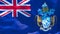 The national flag of Tristan da Cunha flutters in the wind