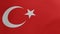 National flag of Turkey original size and colors 3D Render, Turkish flags textile featuring star and crescent, al bayrak