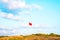 National flag of Turkey on top of the hill