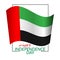 National flag of the United Arab Emirates UAE in a rectangular frame with the text Happy Independence Day National symbol