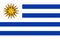 National flag of Uruguay with Sun of May