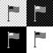 National flag of USA on flagpole icon isolated on black, white and transparent background. American flag sign. Vector