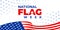 NATIONAL FLAG WEEK. Vector banner, poster, image for social media. A concept with a flying American flag and the text national