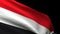The national flag of Yemen is flying in the wind