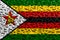 National flag of Zimbabwe made of water drops. Background forecast concept