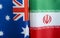 National flags of Australia and Iran