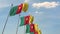National flags of Cameroon. Loopable 3D animation