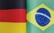 National flags of Germany and Brazil closeup