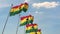 National flags of Ghana. Loopable 3D animation