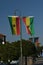 National flags of Ghana and South Africa