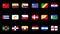 National Flags Icon Set Reveal Animation