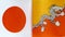National flags of Japan and Kingdom of Bhutan close up concept