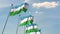 National flags of Uzbekistan. Loopable 3D animation