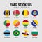 National Flags Of The World Stickers With Names. Circled Flags, Circular Design Stickers