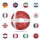 National football ball of Denmark. Detailed set of national soccer balls. Premium graphic design. One of the collection icons for