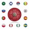 National football ball of Morocco. Detailed set of national soccer balls. Premium graphic design. One of the collection icons for