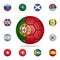 National football ball of Portugal. Detailed set of national soccer balls. Premium graphic design. One of the collection icons for