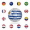 National football ball of Uruguay. Detailed set of national soccer balls. Premium graphic design. One of the collection icons for