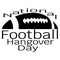 National Football Hangover Day, ball silhouette and lettering