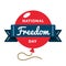 National Freedom day greeting emblem