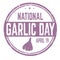 National garlic day grunge rubber stamp