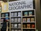 National geographic travel guidebooks on display in a book fair