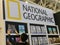 National geographic travel guidebooks on display in a book fair