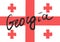 National Georgia flag with hand drawn text Georgia