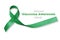 National Glaucoma Awareness Month in January with Green ribbon bow isolated on white background with clipping path