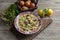 National, Greek, Easter soup `Magiritsa` close-up