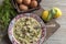 National, Greek, Easter soup `Magiritsa` close-up