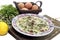 National, Greek, Easter soup `Magiritsa` close-up