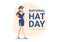 National Hat Day Celebrated Each Year on January 15th with Fedora Hats, Cap, Cloche or Derby in Flat Cartoon Illustration