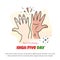 National High Five Day Illustration