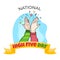 National High Five Day Illustration. Suitable For National High Five Day Celebration