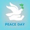 National holiday Day of Peace, the world-peace, no war. International Peace Day poster, vector graphics.