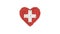 National Holiday Switzerland. 1 August. Heart shape made out of flowers on white background