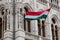 National hungarian flag waving on wind