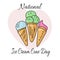 National Ice Cream Cone Day, idea for a poster, banner or themed holiday card